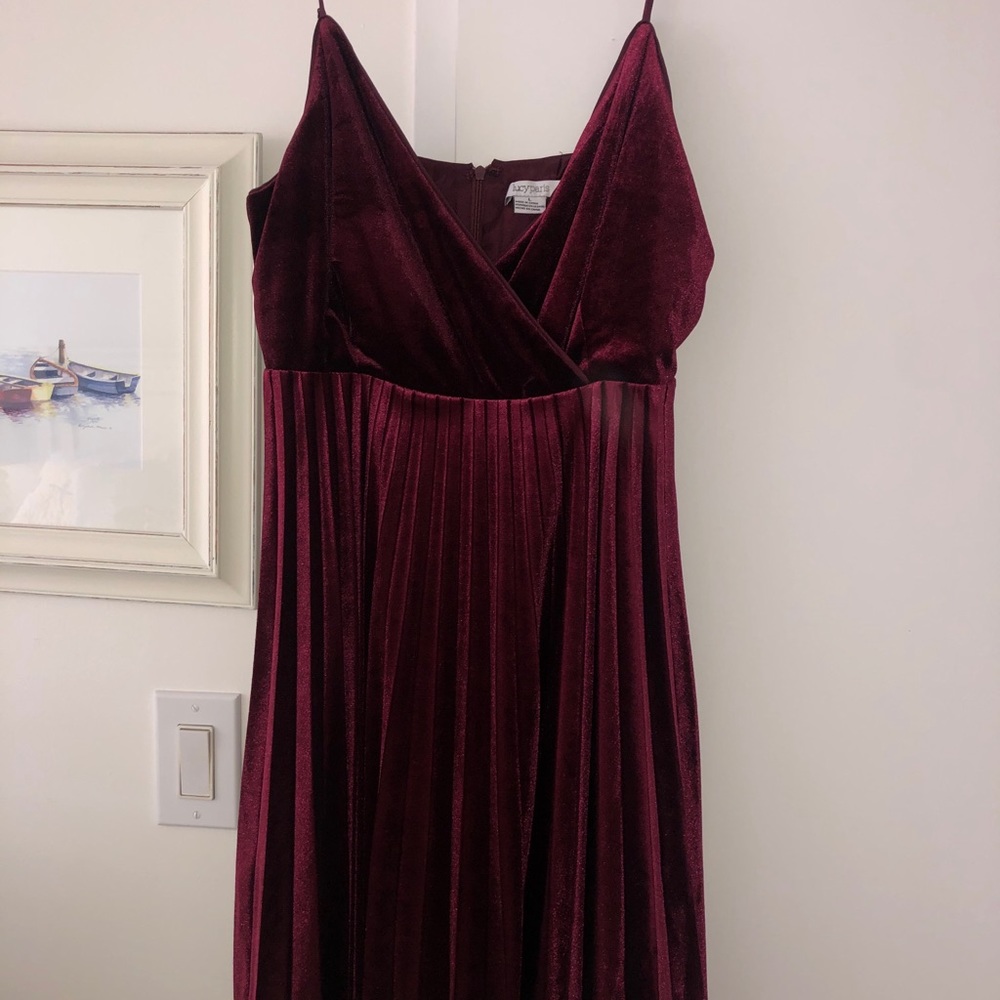 Anthropologie Maroon Velvet Dress